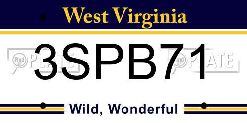 3SPB71 West Virginia License Plate