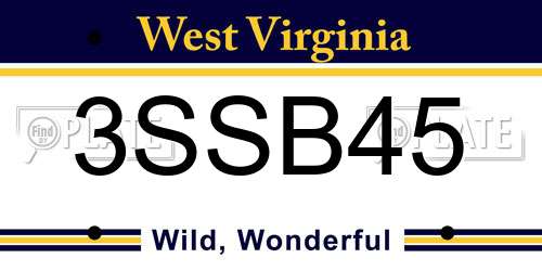 3SSB45 West Virginia License Plate