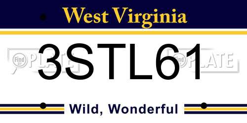 3STL61 West Virginia License Plate