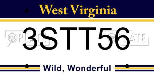 3STT56 West Virginia License Plate