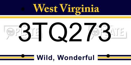 3TQ273 West Virginia License Plate