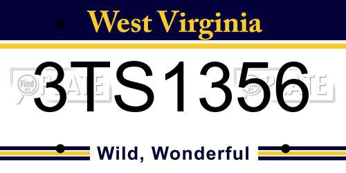 3TS1356 West Virginia License Plate