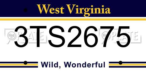 3TS2675 West Virginia License Plate