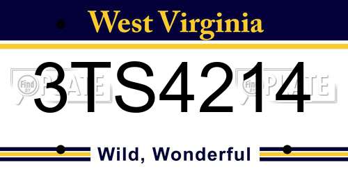 3TS4214 West Virginia License Plate