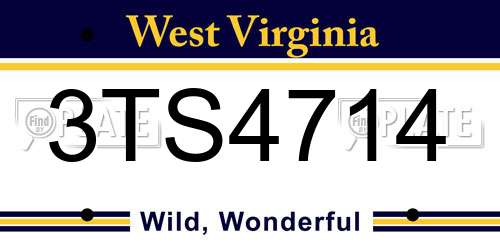 3TS4714 West Virginia License Plate