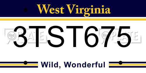 3TST675 West Virginia License Plate
