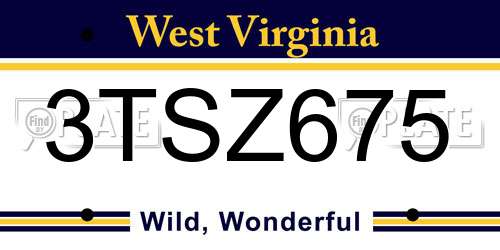 3TSZ675 West Virginia License Plate