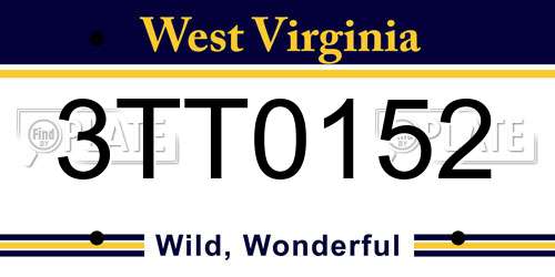 3TT0152 West Virginia License Plate