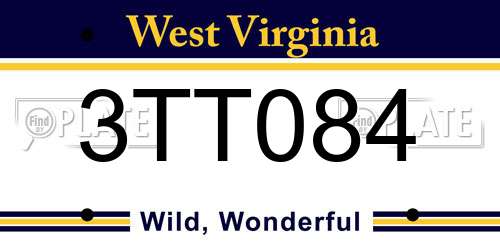 3TT084 West Virginia License Plate