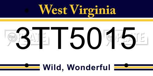 3TT5015 West Virginia License Plate