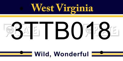 3TTB018 West Virginia License Plate