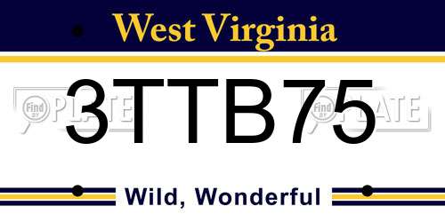 3TTB75 West Virginia License Plate