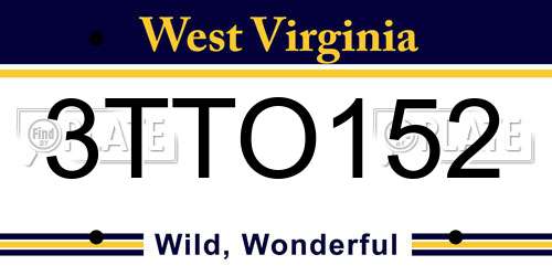 3TTO152 West Virginia License Plate