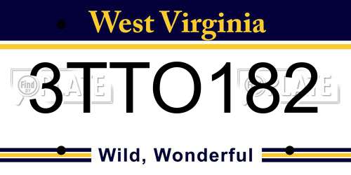 3TTO182 West Virginia License Plate
