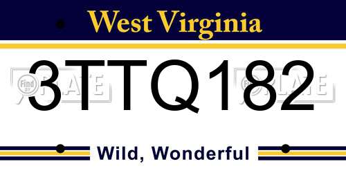 3TTQ182 West Virginia License Plate
