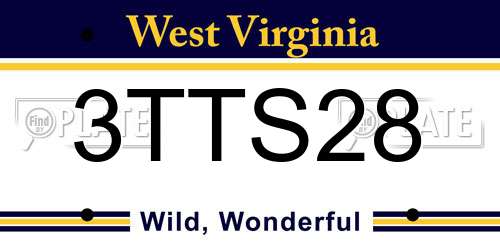 3TTS28 West Virginia License Plate