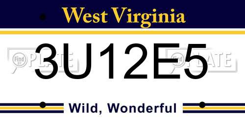 3U12E5 West Virginia License Plate