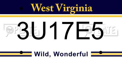 3U17E5 West Virginia License Plate