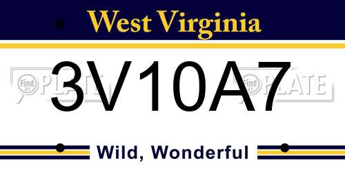 3V10A7 West Virginia License Plate