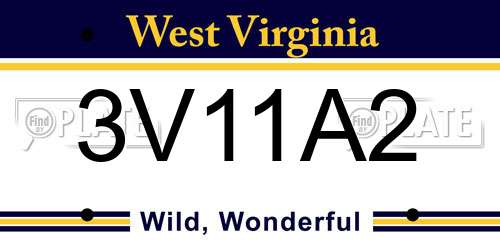 3V11A2 West Virginia License Plate