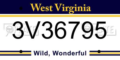3V36795 West Virginia License Plate