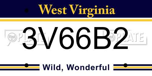 3V66B2 West Virginia License Plate
