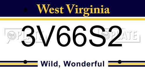 3V66S2 West Virginia License Plate
