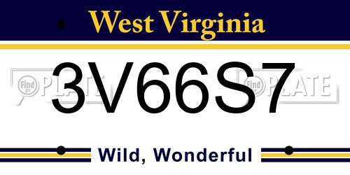 3V66S7 West Virginia License Plate