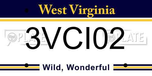 3VCI02 West Virginia License Plate