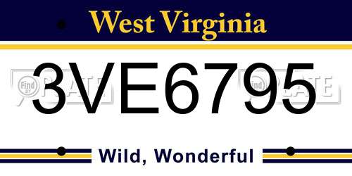 3VE6795 West Virginia License Plate