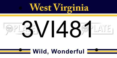 3VI481 West Virginia License Plate