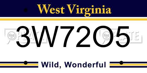 3W72O5 West Virginia License Plate