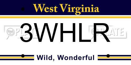 3WHLR West Virginia License Plate