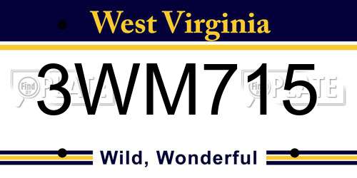 3WM715 West Virginia License Plate