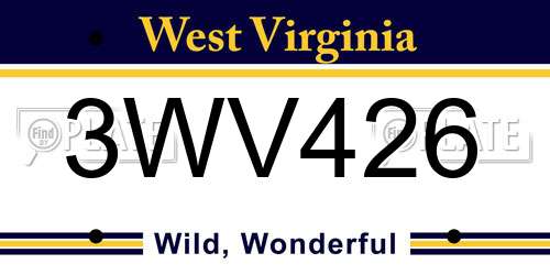 3WV426 West Virginia License Plate