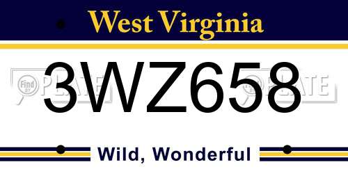3WZ658 West Virginia License Plate