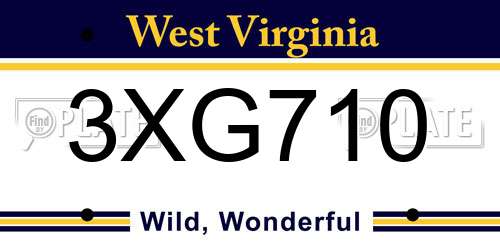 3XG710 West Virginia License Plate