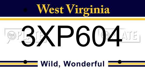 3XP604 West Virginia License Plate