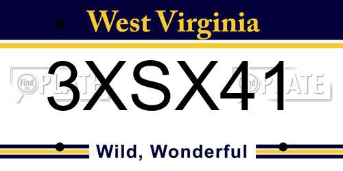 3XSX41 West Virginia License Plate