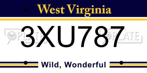 3XU787 West Virginia License Plate