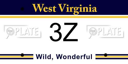 3Z West Virginia License Plate