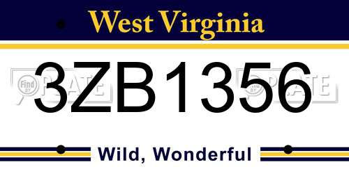 3ZB1356 West Virginia License Plate