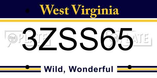 3ZSS65 West Virginia License Plate