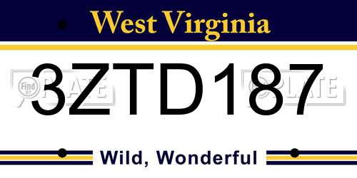 3ZTD187 West Virginia License Plate