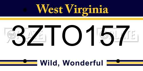 3ZTO157 West Virginia License Plate