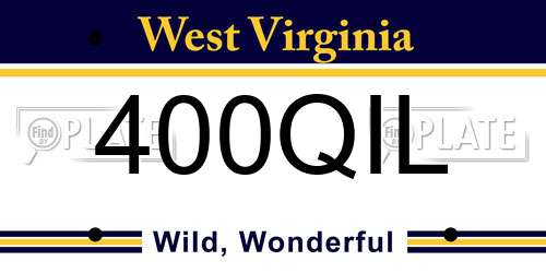 400QIL West Virginia License Plate