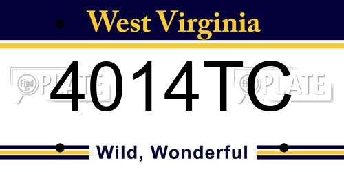 4014TC West Virginia License Plate