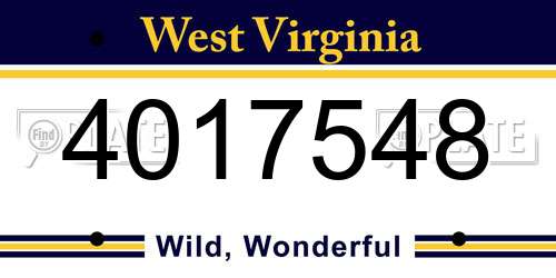 4017548 West Virginia License Plate