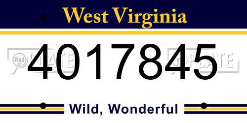 4017845 West Virginia License Plate