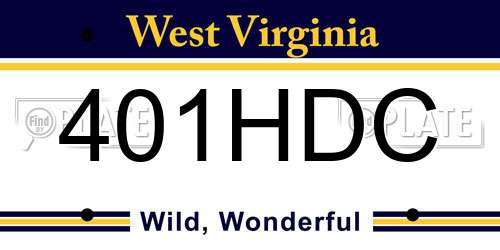 401HDC West Virginia License Plate